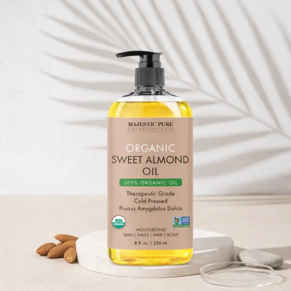 Majestic Pure USDA Organic Sweet Almond Body Oil 8 oz Majestic Pure